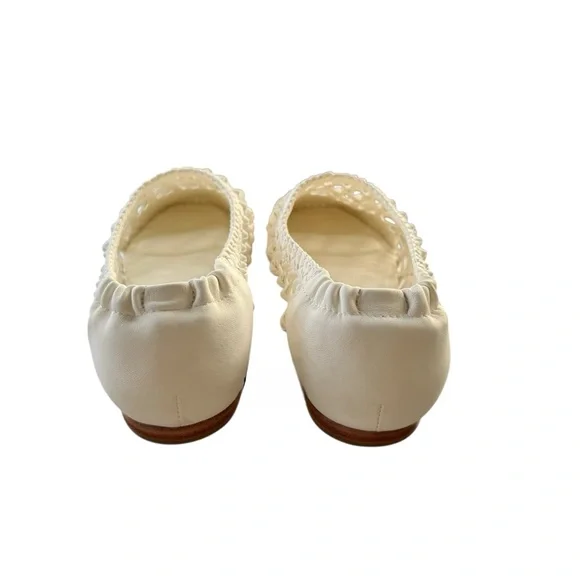 SIMKHAI Eden Woven Leather Ballet Flats in Ivory Women’s Size 10.5 - Picture 7 of 11